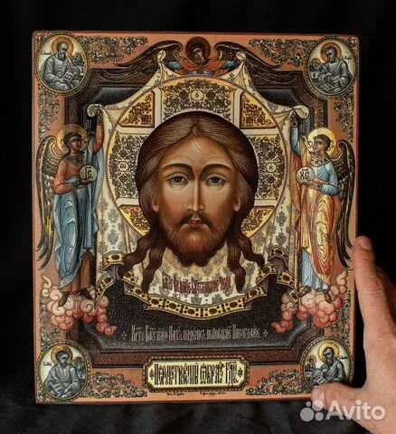 Подарочная икона с ковчегом "Иисус с Евангелистами и Архангел
