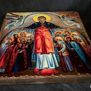 Икона "Покров Пресвятой Богородицы" Старение — оригинальный подарок — фотография 3