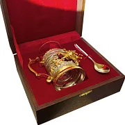 На память: Металлический подстаканник «На медведя» — фотография 2