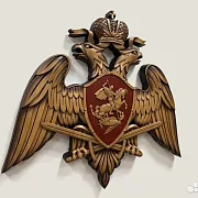 Герб Росгвардии, резной из бука — необычный подарок — фотография 2
