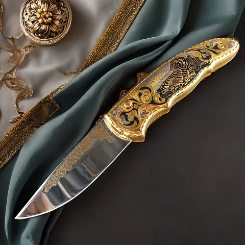 Складной нож «Тигр лежит» — красивый подарок