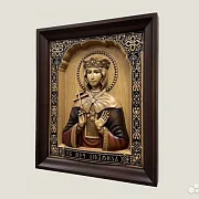 Резная икона Святая Людмила Чешская — красивый подарок — фотография 3