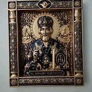 Резная Икона из дерева. Святой Николай Чудотворец — необычный подарок — фотография 9