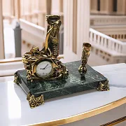 Бронзовые часы «Шахтёрские» с одним пеналом в подарок — фотография 1