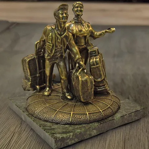 Скульптура из бронзы «Челноки» — копия памятника — оригинальный подарок
