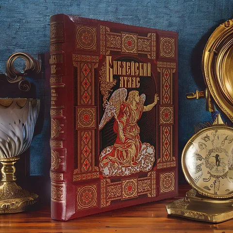 На память: Библейский атлас — книга в кожаном переплёте