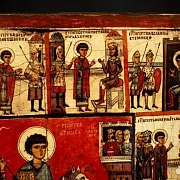 Икона Чудо Георгия о змие (с клеймами) — оригинальный подарок — фотография 4