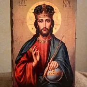 Икона деревянная "Христос Вседержитель" — необычный подарок — фотография 1
