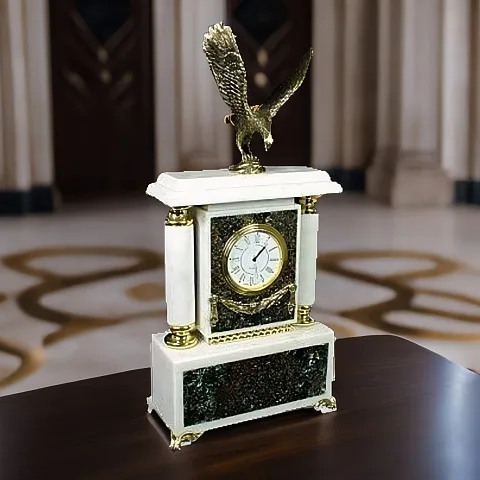 Каминные часы «Орёл» из серафинита и мрамора — красивый подарок