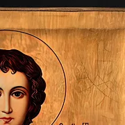 Подарочная икона деревянная с ковчегом "Святой Трифон" — фотография 3