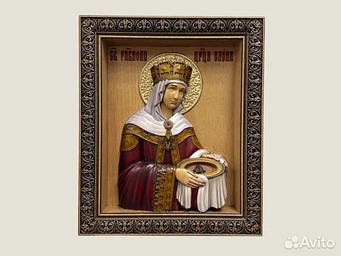 На память: Святая Царица Елена икона резная
