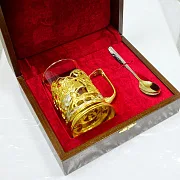 На память: Латунный подстаканник «Русская тройка» — фотография 2