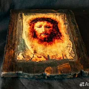 Авторская икона на дереве "Спас Нерукотворный" — необычный подарок — фотография 3