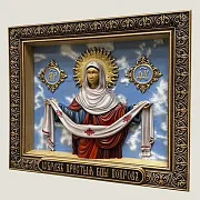 Покров Пресвятой Богородицы икона резная из дерева — красивый подарок — фотография 3