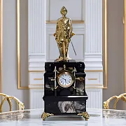 Ручная работа: Каминные часы «Пётр I» из яшмы и долерита — фотография 1