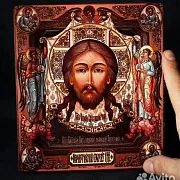 Подарочная икона деревянная "Спас Нерукотворный с Евангелиста — фотография 1