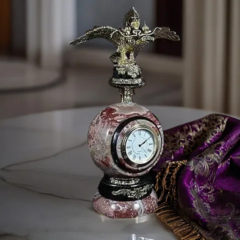 Подарочные настольные часы «Двуглавый орел» из змеевика и креноида