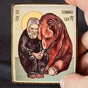 Две дорожных иконки. Серафим и Спиридон — необычный подарок — фотография 2
