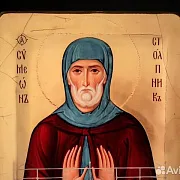 Икона деревянная "Святой Симеон Столпник" — оригинальный подарок — фотография 4