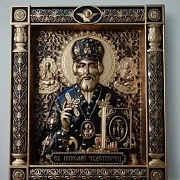 Резная Икона из дерева. Святой Николай Чудотворец — необычный подарок — фотография 7