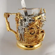 Подстаканник «Гусар» из бронзы — необычный подарок — фотография 2
