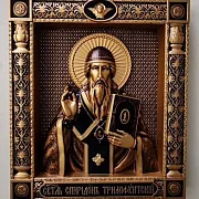 Резная Икона Спиридон Тримифунтский — красивый подарок — фотография 6