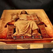 Авторская икона "Вседержитель на троне" — красивый подарок — фотография 7