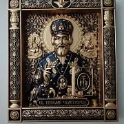 Резная Икона из дерева. Святой Николай Чудотворец — необычный подарок — фотография 2