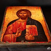 В подарок: Икона "Христос Вседержитель" дерево, ручная работа — фотография 3