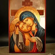 Деревянная икона Богоматери "Не рыдай Мене, Мати" — красивый подарок — фотография 5
