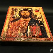 Икона "Христос Вседержитель" дерево, ручная работа — красивый подарок — фотография 2