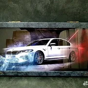 Нарды под стеклом «BMW против Mercedes» — красивый подарок — фотография 3